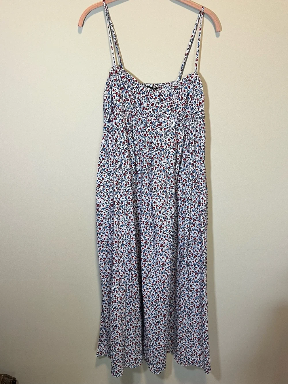 J. Crew Cotton Voile Empire Waist Maxi Dress Poppy Floral Print Sundress M NWT - Picture 2 of 13